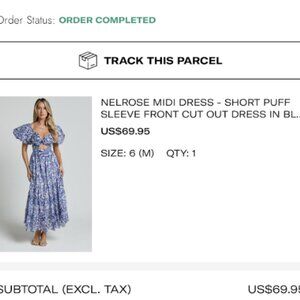 Puff Sleeve Blue Dress